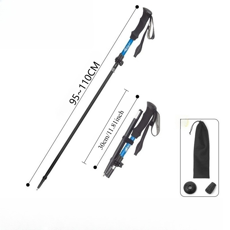 Folding Walking Sticks Hiking Adjustable - Bâtons de Trekking pliants ultralégers, bâton