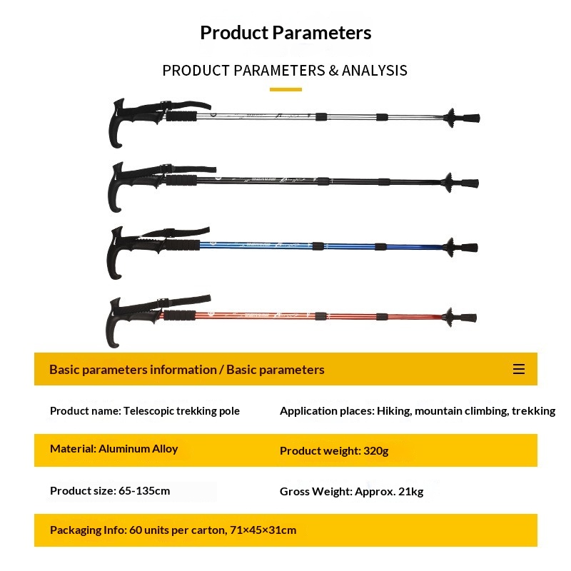 Canne de marche pliable en alu - Folding Walking Sticks Hiking Adjustable avis et prix