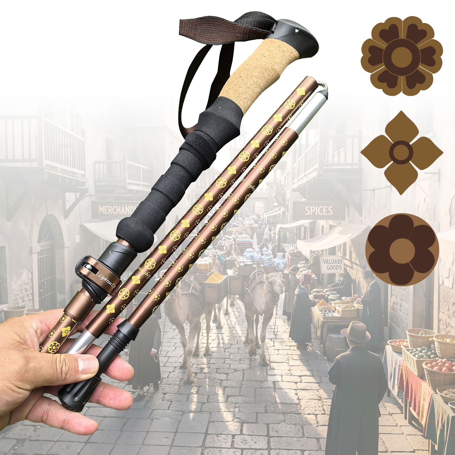 Bâton de randonnée et de trekk - Folding Walking Sticks Hiking Adjustable avis et prix