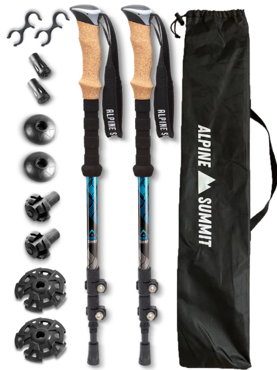 Bâtons de randonnée en alumini - Carbon Fiber Trekking Poles Ultralight Pair avis et prix